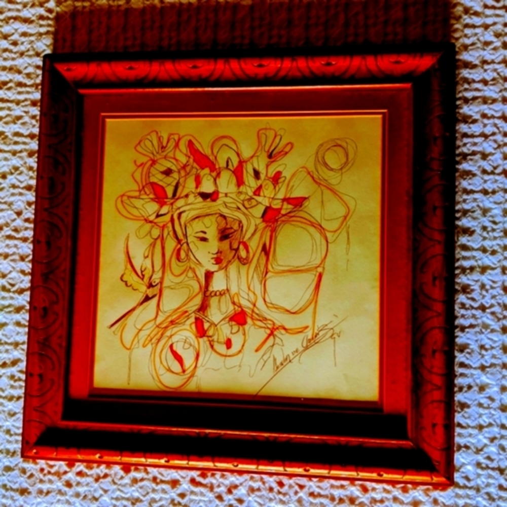 Cuban 🎨🎭🎨 artist lesver de Quirós ... original watercolor in paper 1994